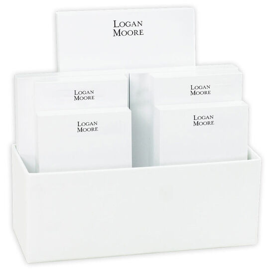 Isaac Notepad Set with White Holder